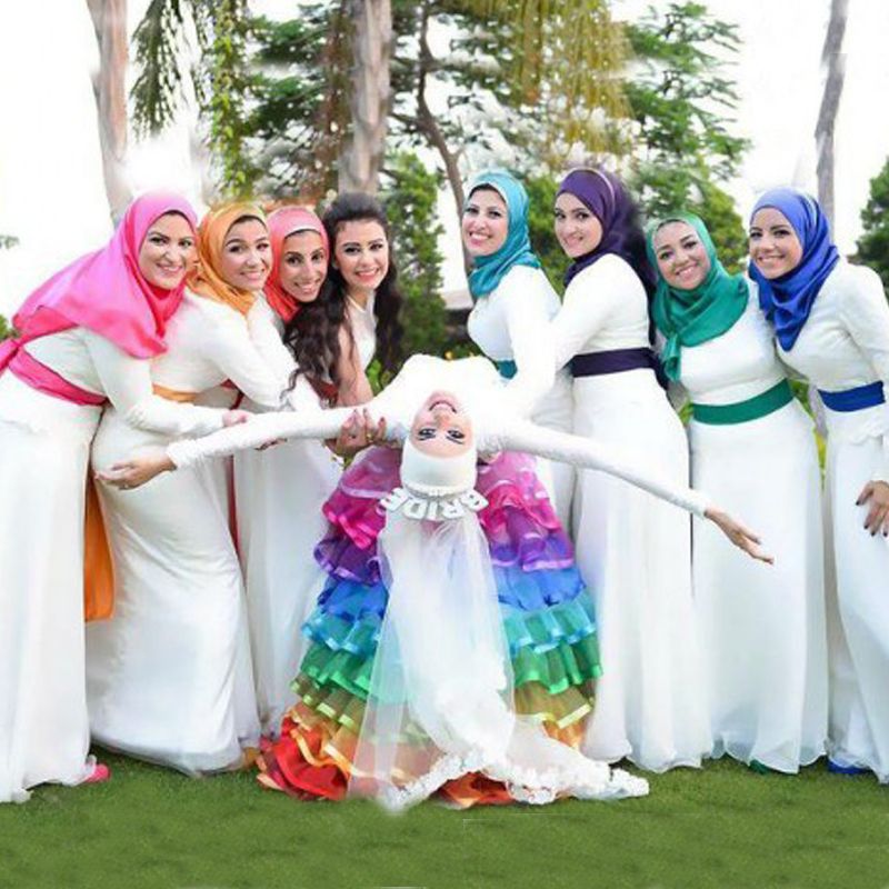 rainbow wedding dresses for bridesmaids