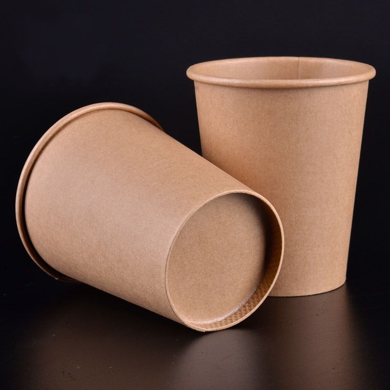 2019 12oz Kraft Paper Coffee Cup Cafe Supplies Disposable Milk Tea