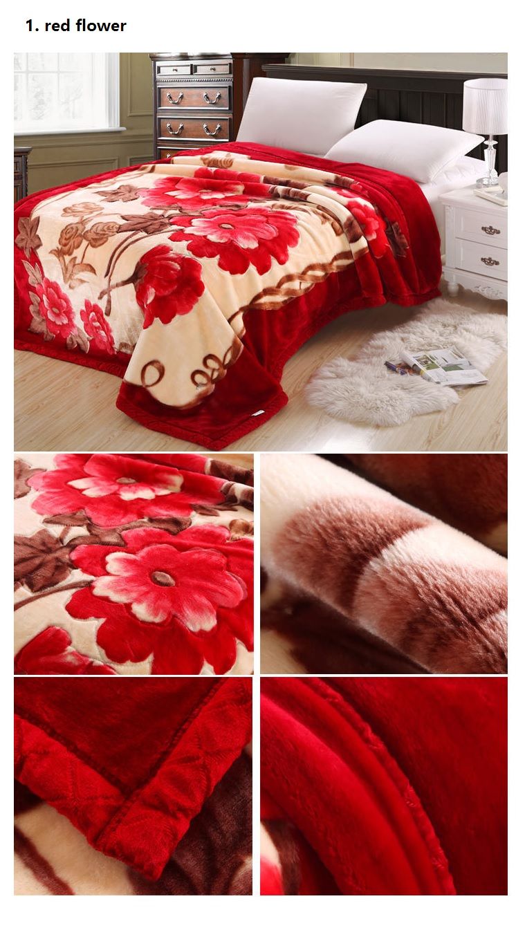 Wholesale And Retail Raschel Blanket Super Soft Double Layers Velvet