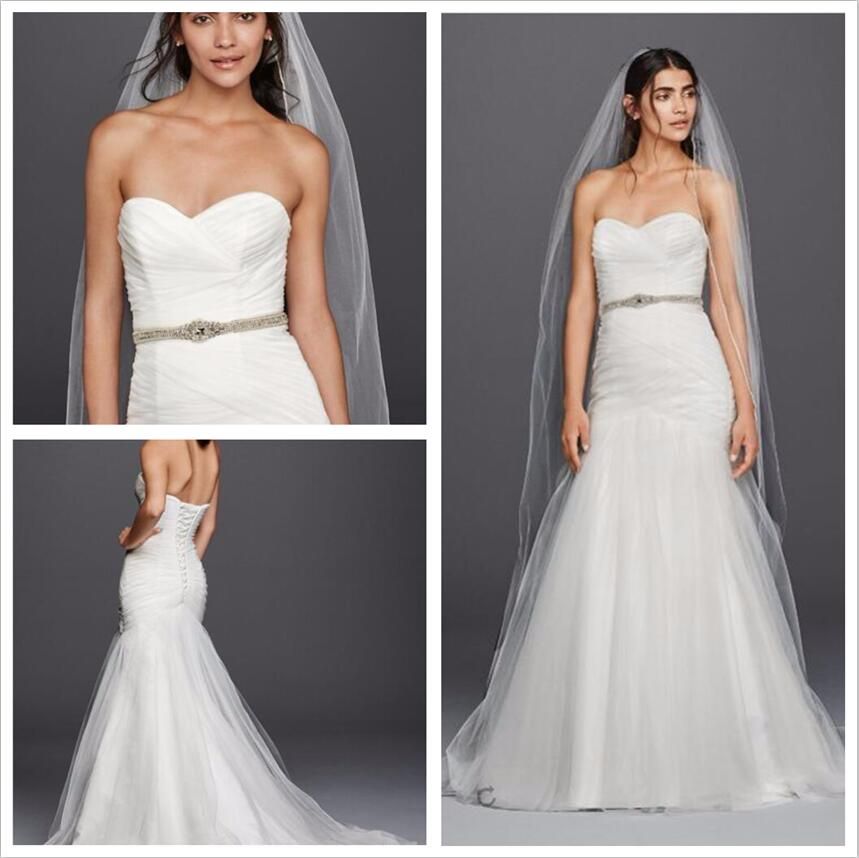 30 Mermaid Tulle Wg30 Davidsbridal Wedding Dresses Strapless ...