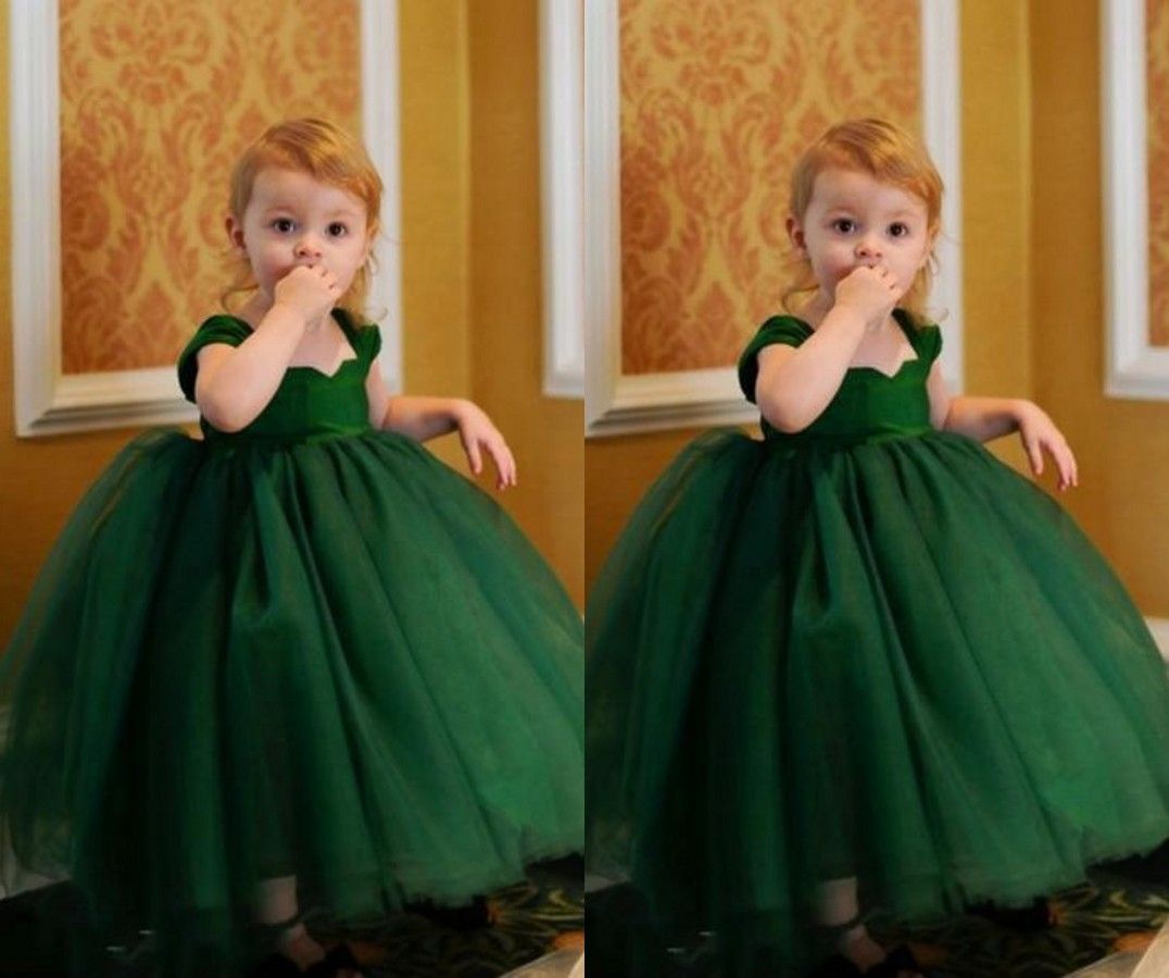 hunter green flower girl dresses