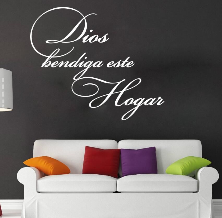 God Bless This Home Spanish Quote Wall Sticker Living Room Bedroom Dios Bendiga Este Hogar