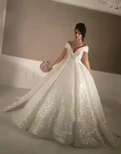 glitter bridal gown
