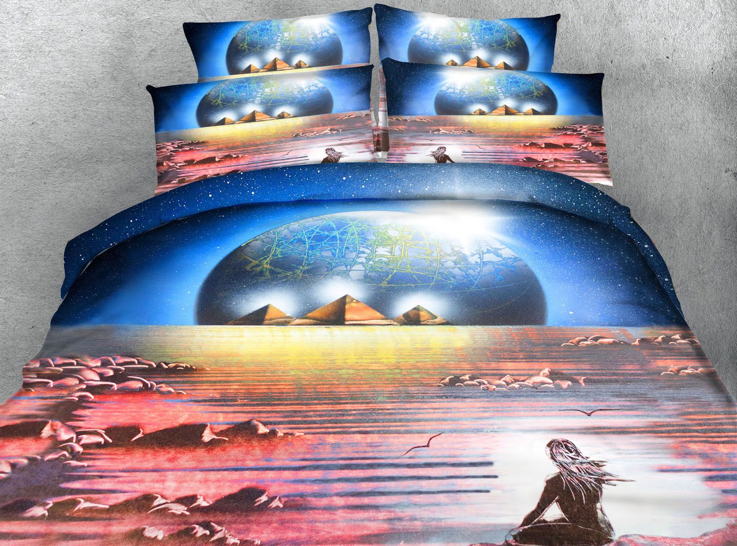 3d Earth Pyramid Beach Bedding Sets Girl Twin Full Queen King Cal 3d Earth Pyramid Beach Bedding Sets Girl Twin Full Queen King Cal Dovet Cover Set Pillow Covers Comforter Matelasse From