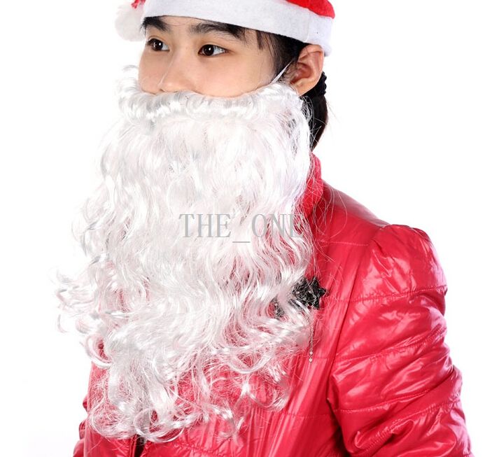 Santa Christmas Beard and Moustache White Father Men/'s Xmas Fancy Dress Old Man