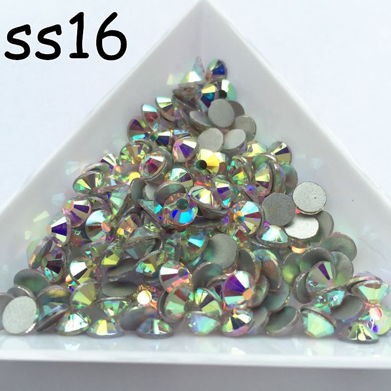 Clear White Ss16 Point Back Rhinestones Gems Glass Chatons Strass Nail Art Superior Materials Parts & Accessories