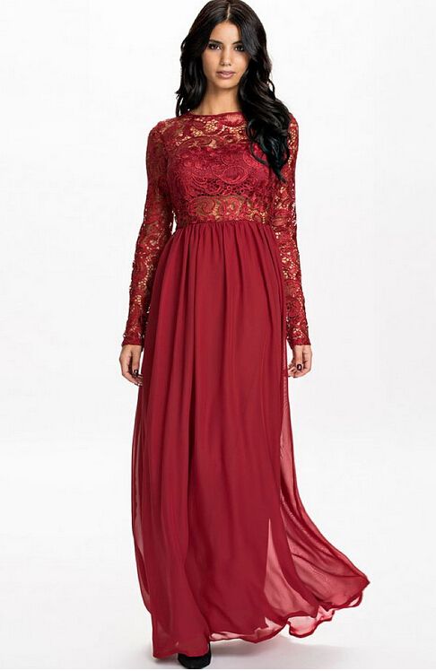 bohemian dress red