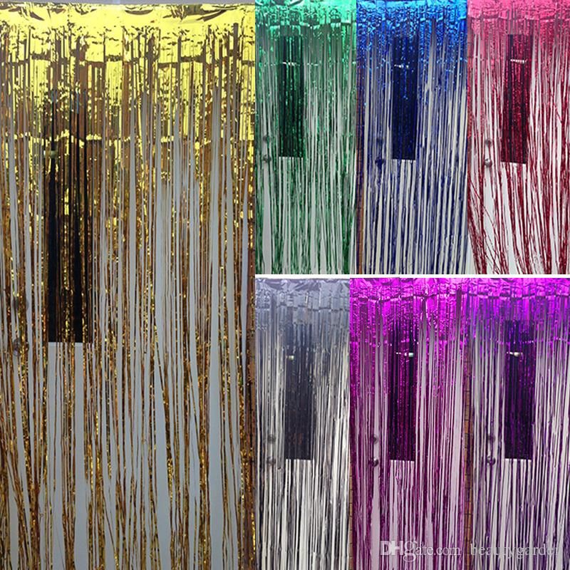 Wedding Party Backdrop Tinsel Curtain 1m * 1m Hanging Stripes Pub House