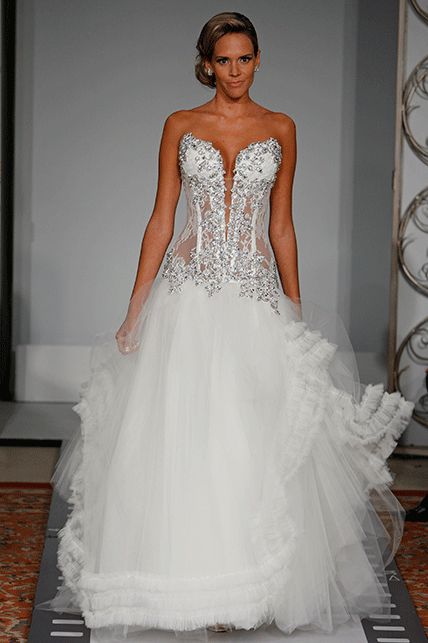 DiscountPnina Tornai A Line Wedding Dresses 2016 Sheer ...