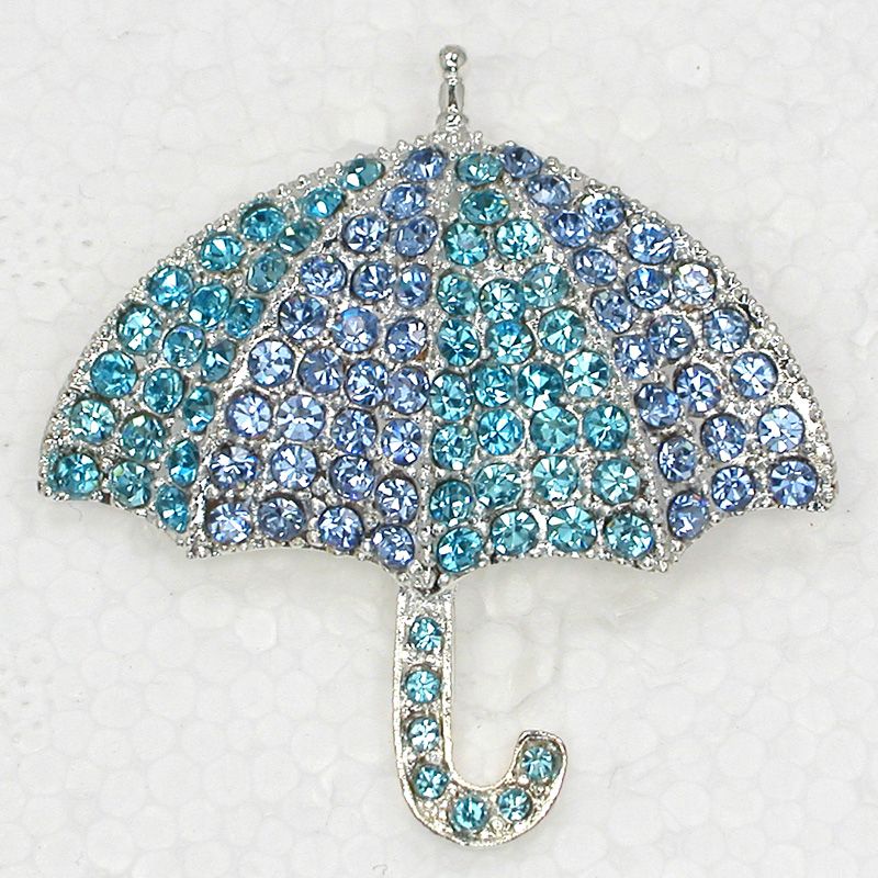 2020 Wholesale Crystal Rhinestone Parasol Umbrella Pin Brooch Fashion