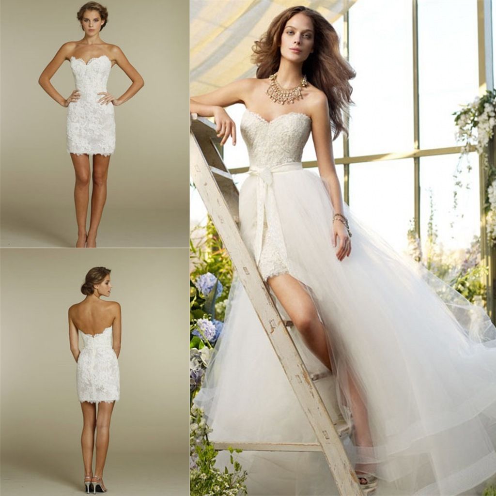 wedding dress short train