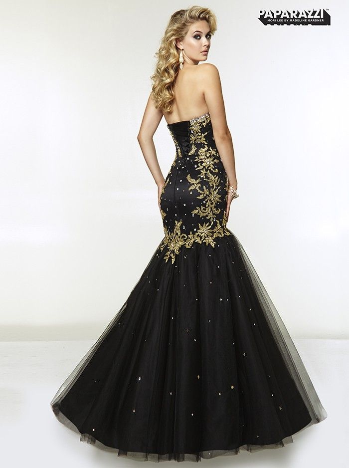 black and gold mermaid gown