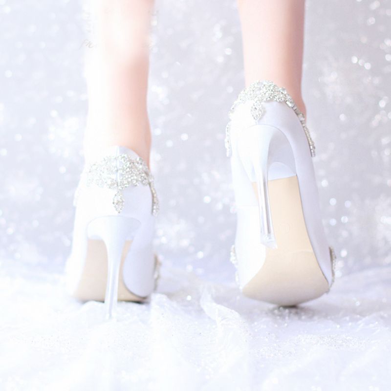 pink satin wedding shoes