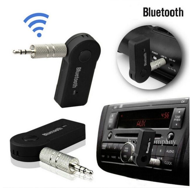 Wireless Bluetooth 3.5mm AUX Audio Stereo Music Car Adapter Receiver Mic Set