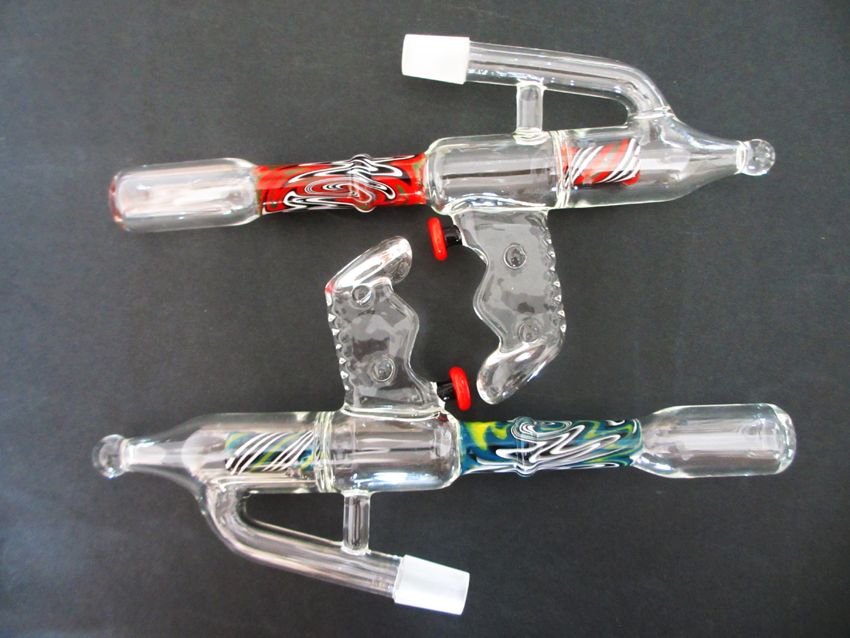 2021 Glass Gun Bong 7.87 Inch Amazing Glass Oil Rigs Glass Bong With