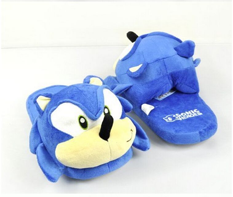 sonic the hedgehog red running shoes plush cosplay slippers