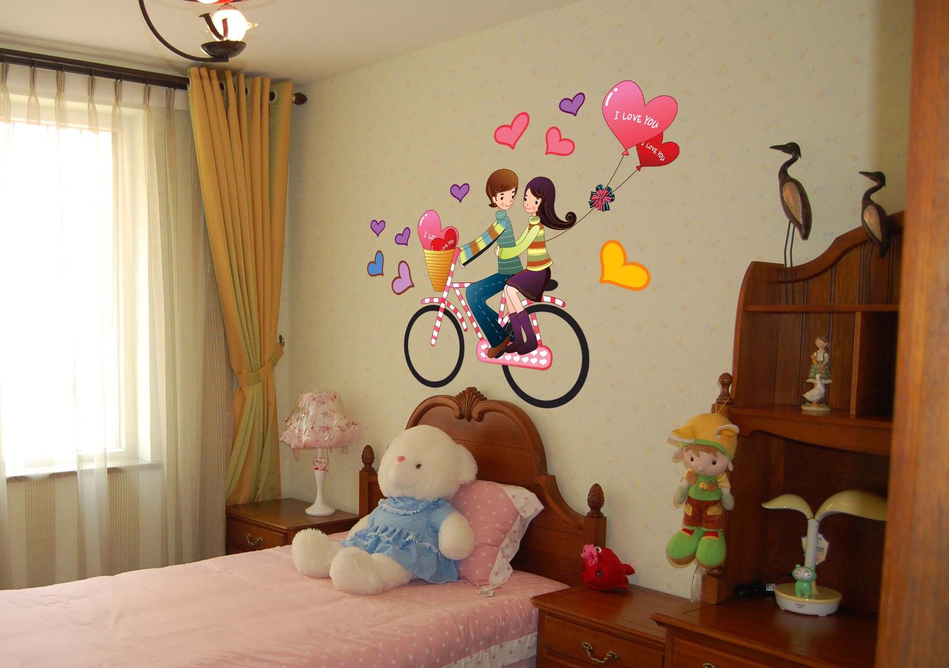 Decorative Wall Stickers wall stickers romantic couple bike travel decoration wall hangings Decorative Wall Stickers wall stickers romantic couple bike travel decoration wall hangings