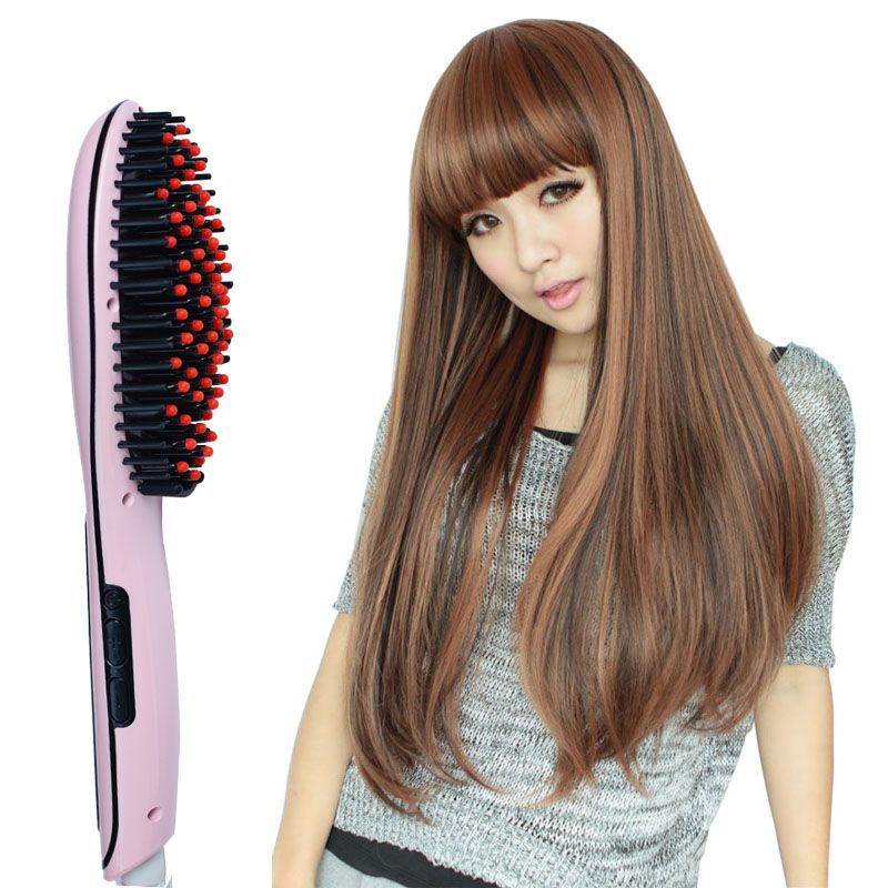 New Ceramic Fast Hair Straighter Comb Intelligent Lcd Screen