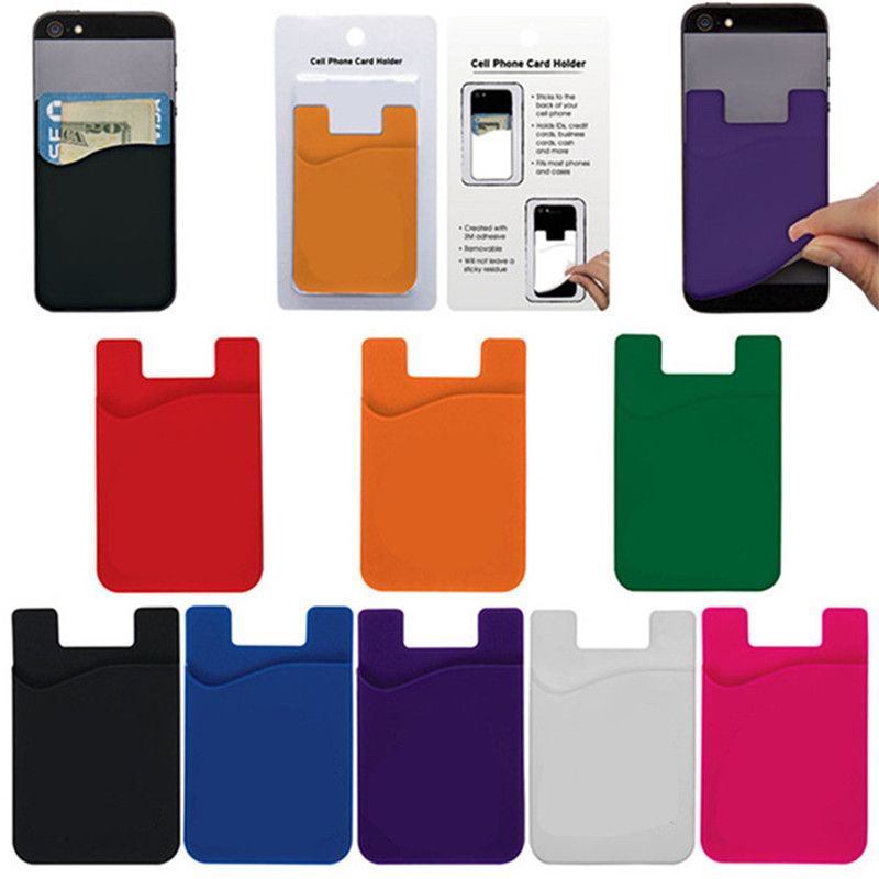 print business name 3m sticky phone wallet silicone self adhesive