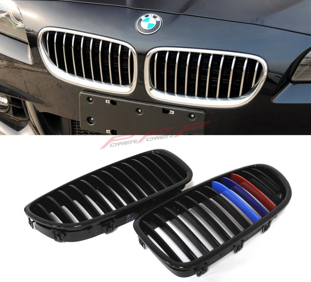 Abs Three Color M Look Finish Single Slat Front Grille For Bmw 5