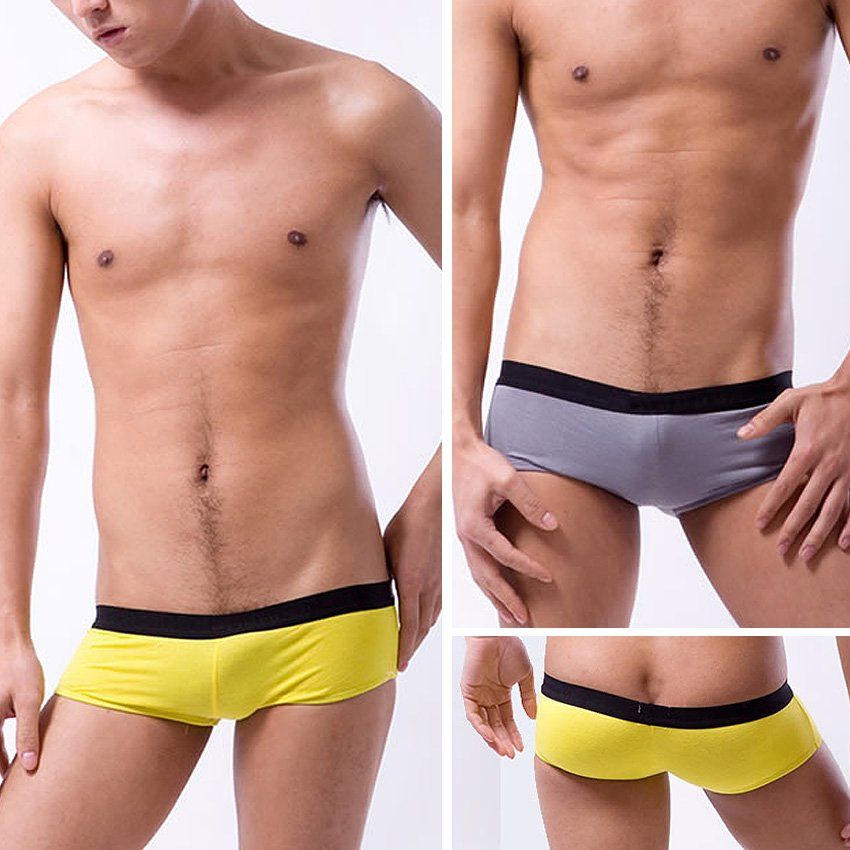 2019 Hipster Men Boxers Underwear Tight Super Low Waist Cotton