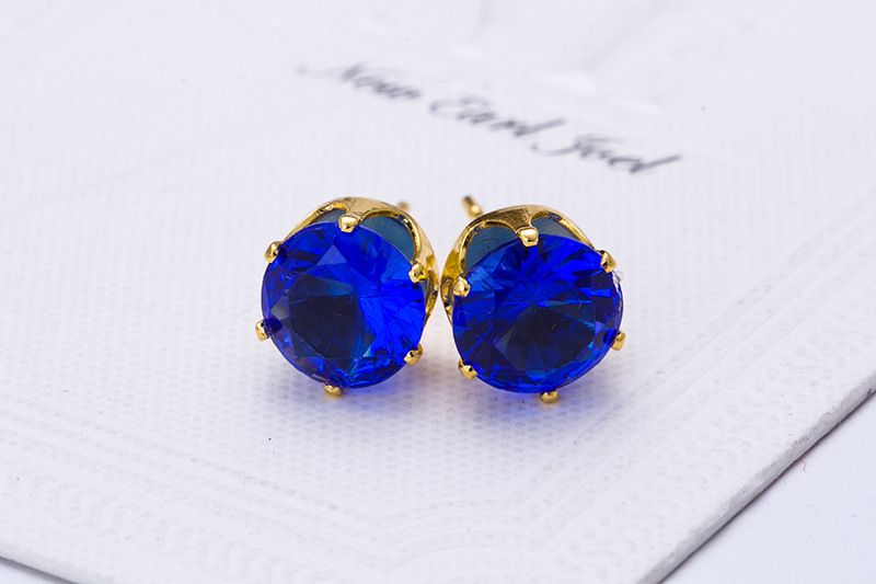 Серьги-гвоздики Оптовая мода круглый любимый дизайн 18 K позолоченные шипованные конфеты кристаллы CZ алмазные серьги-гвоздики для женщин