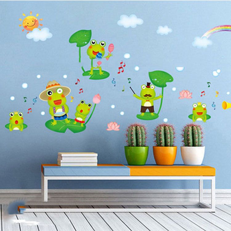  Cartoon  Frog Singing in the Pool Wall  Art  Mural Decor  