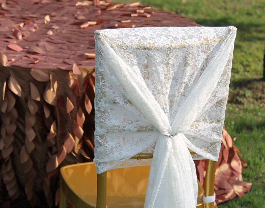 2019 Lace Chair Covers Custom Made Wedding Chair Sashes Factory Sale