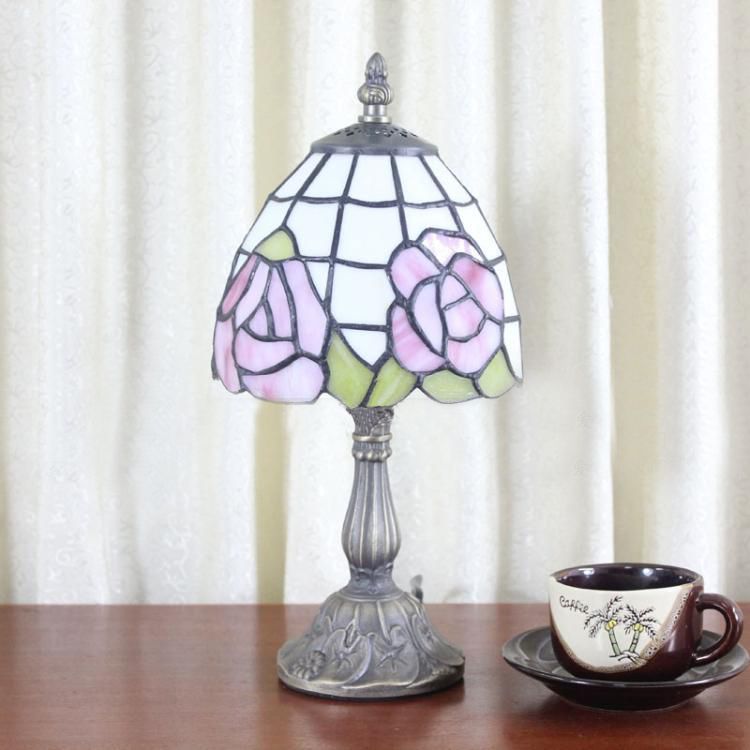 Table Lamp Delicate Pink Rose Small Fresh Minimalist Glass Table Lamp Delicate Pink Rose Small Fresh Minimalist Glass Decor Desk Living Room Bedroom Bedside Light