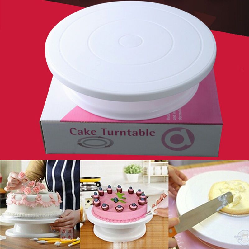 DIY Plateau Tournant De DéCoration De GâTeau Mini Support De Plateau Tournant à 360 DegréS Support Table Rotative à GâTeau Plastique Rose Utilisé pour Le Traitement Des GâTeaux,Biscuits,Outils Cuisson