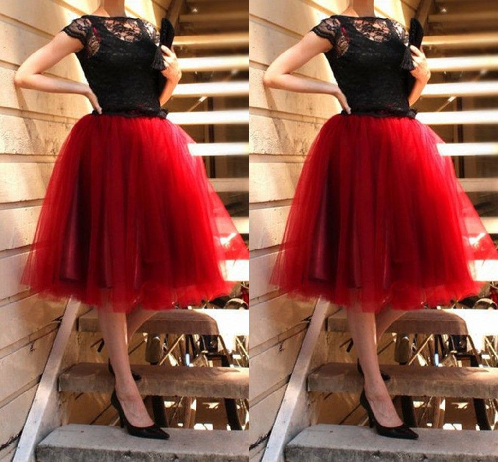 red tea party dress