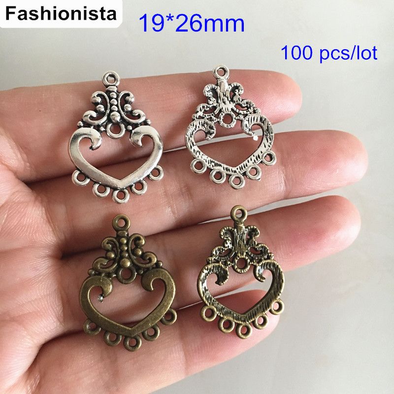 2018 Antique Silver Bronze Chandelier Circle Earring 2018 Antique Silver Bronze Chandelier Circle Earring Connector 1 To 5 Holes 19 26mm Diy Earrings Findings Jewelry Supplies From