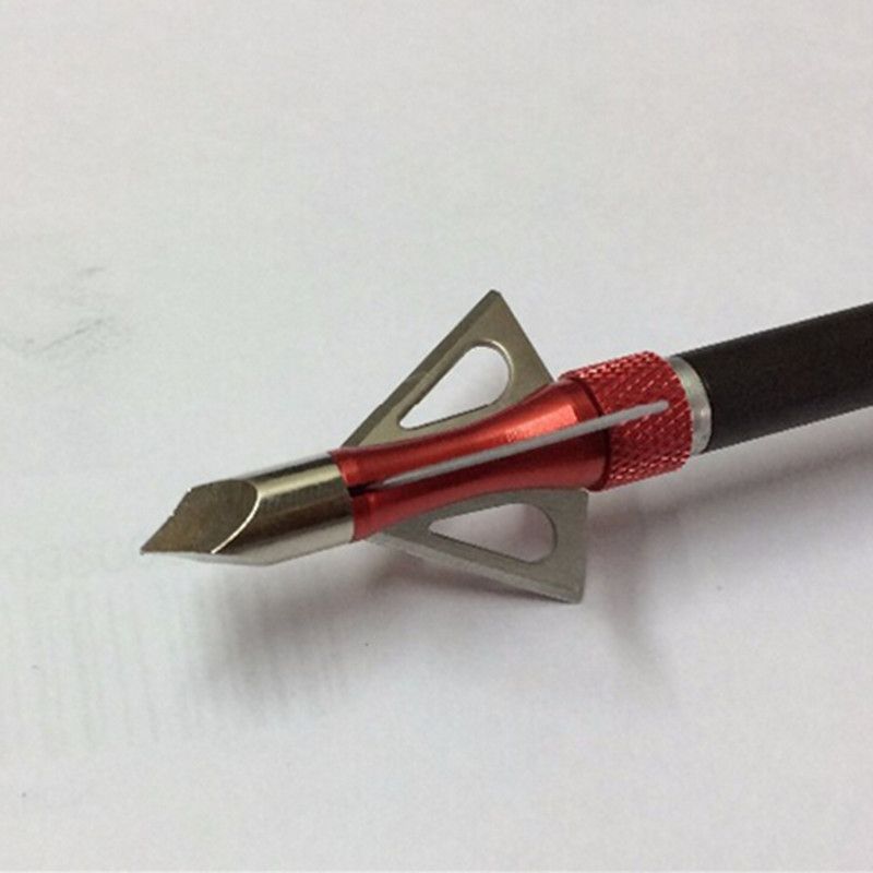 2019 Broadhead Hunting Arrow Head 3 Blades Archery Steel Red/Gold