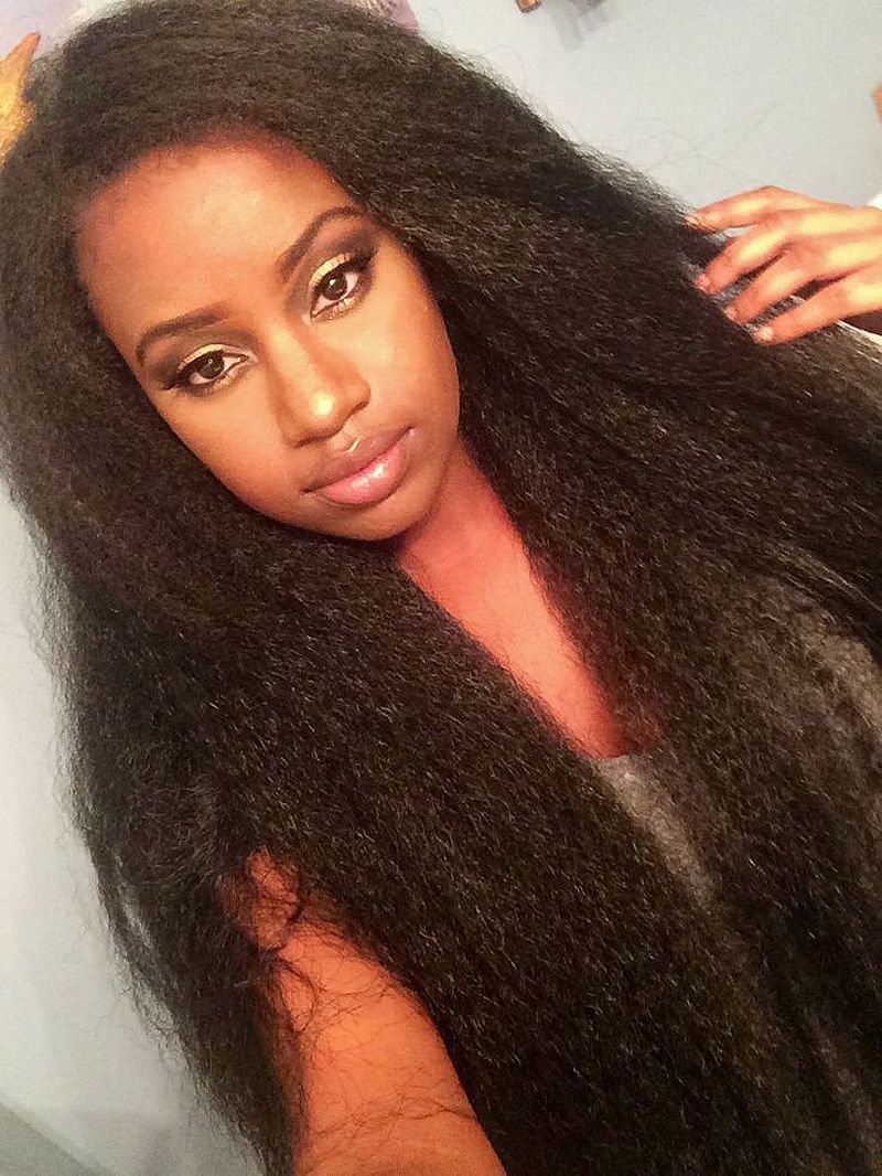 On Sale Black Women Afro Kinky Straight Full Lace Wig /Lace Front