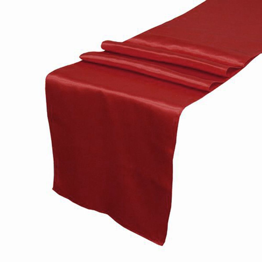 dark red deep red crimson satin table runner wedding cloth runners