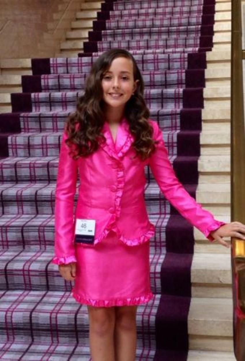 2018 Real Images Little Girls Pageant Interview Outfits Hot Pink Kids