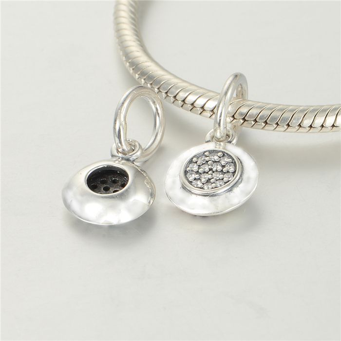 Pandora Signature Pendant Diy Beads Real Solid 925 Sterling Silver Not Plated Fits Original Bracelets Bangles Necklaces