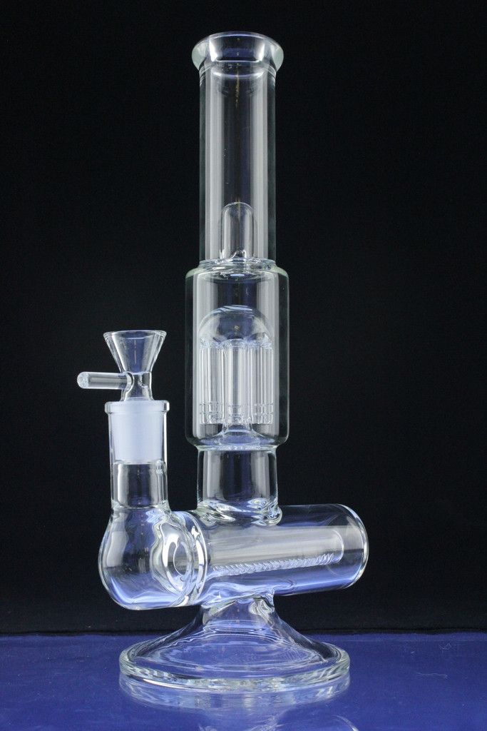 2019 11inches Glass Bong The Rock Diffused Inline Slitted Perc To Fused