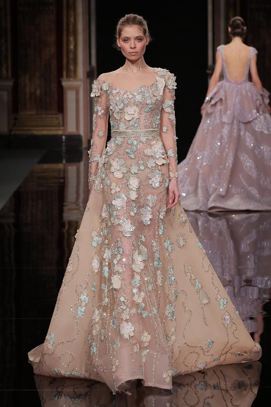 3d floral long dress