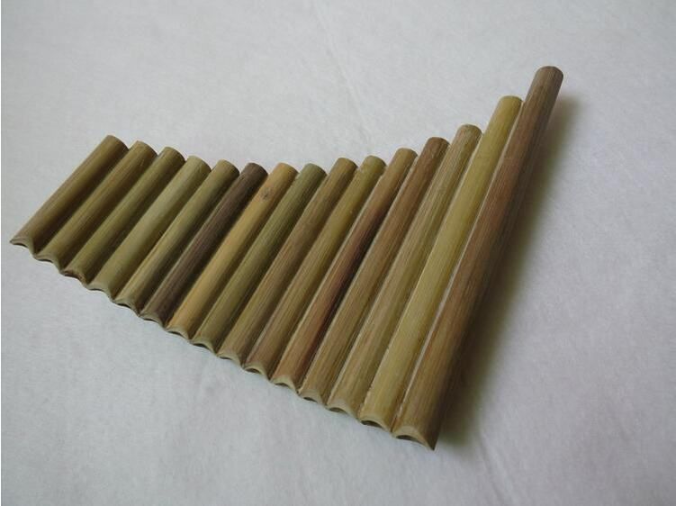 2021 Sax Alto Harmonica Panflute 15 Pipes Natural Bamboo Wind