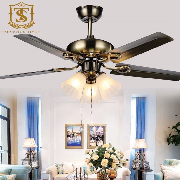 2019 Simple Modern 42inch Dining Room Ceiling Fan With Light 3 LED E27