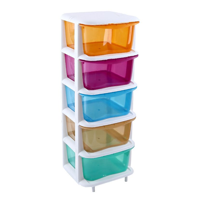 Plastic Drawer Storage Cabinets Lockers Five Transpa Children S Clothing Candy Color Finishing Cabinet