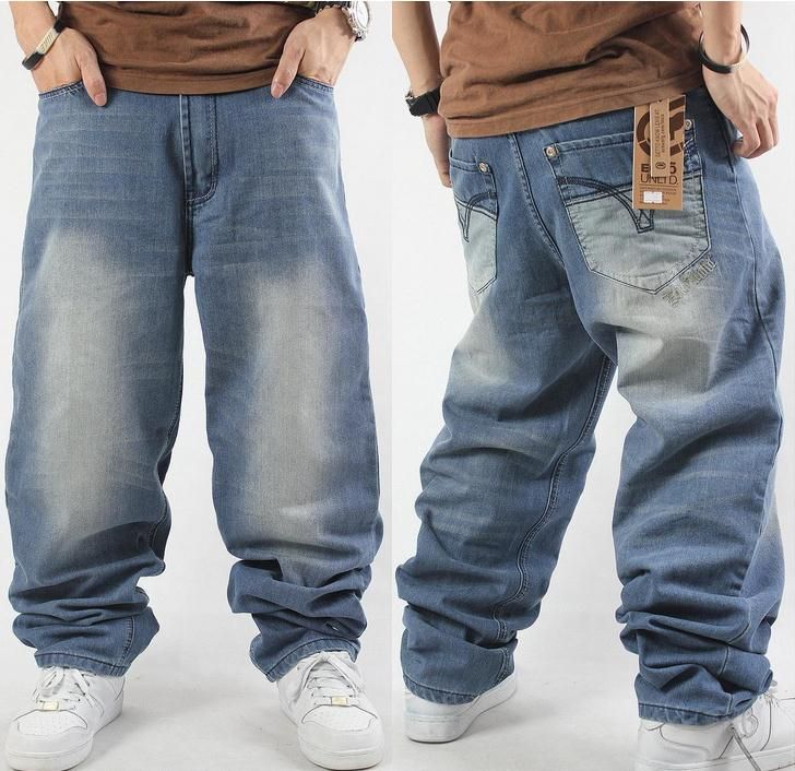 2018 New 2015 Fashion Man Loose Jeans Hiphop Skateboard Jeans Baggy ...