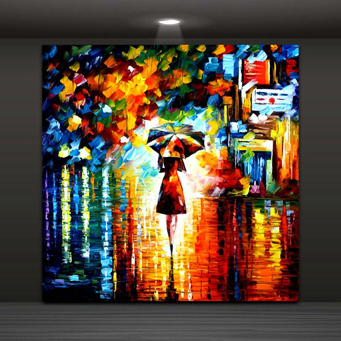 Modern Abstract Wall Painting Umbrella Girl In The Rain Home Decorative Art Picture Paint On Canvas Prints