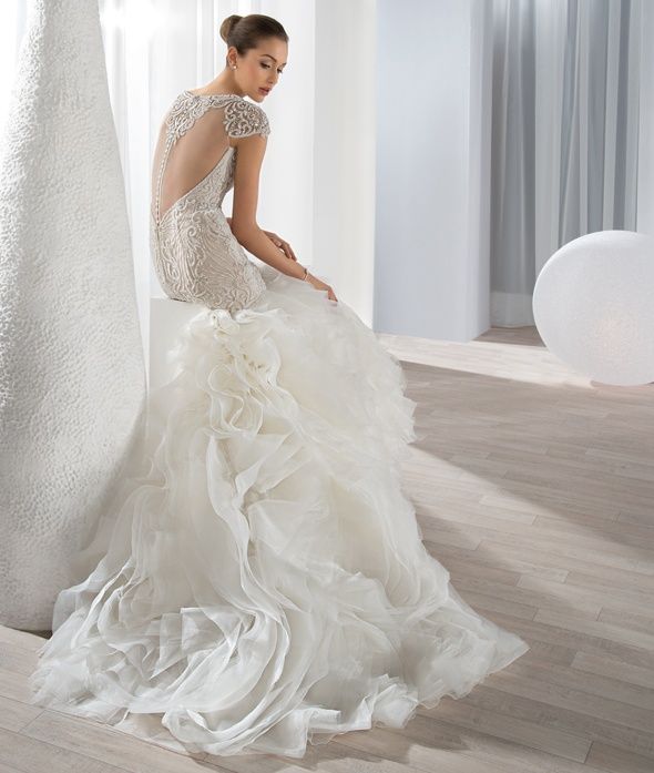 2015 Heart Shaped Back Mermaid Wedding Dresses Cascading ...