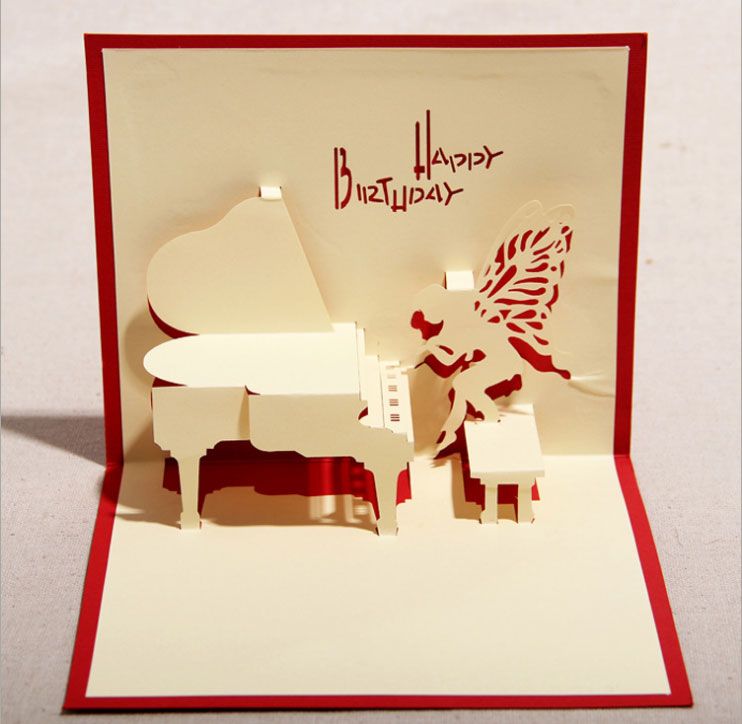 130mm*160mm Piano Greeting Cards Fashion Greeting Cards 