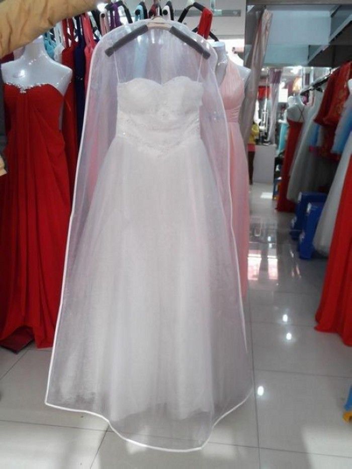 New All White No Logo Cheapest Wedding  Dress  Gown  Bag 
