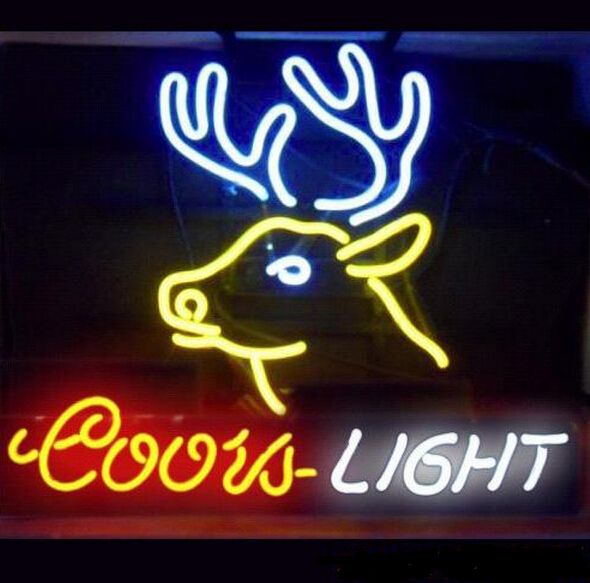 2019 NEW NEON SIGN COORS LIGHT DEER REAL GLASS BEER BAR