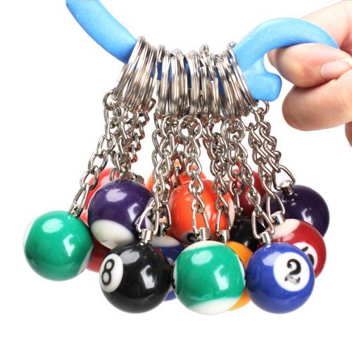 Mini 25mm Ball Pool Billiards Key Chain Snooker Table Ball Keychain