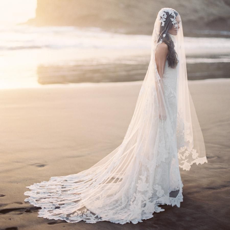 long veil with long train